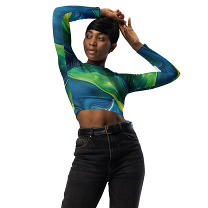 Acid Drip Recycled long-sleeve crop top